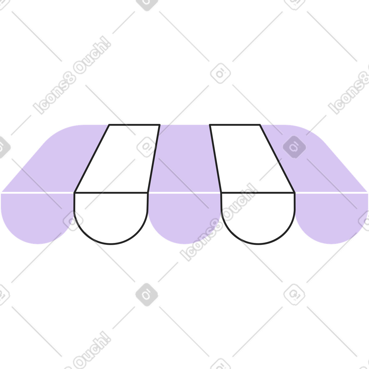 Ilustração de Viseira loja tecidos em no estilo Sammy Line para baixar em PNG, SVG