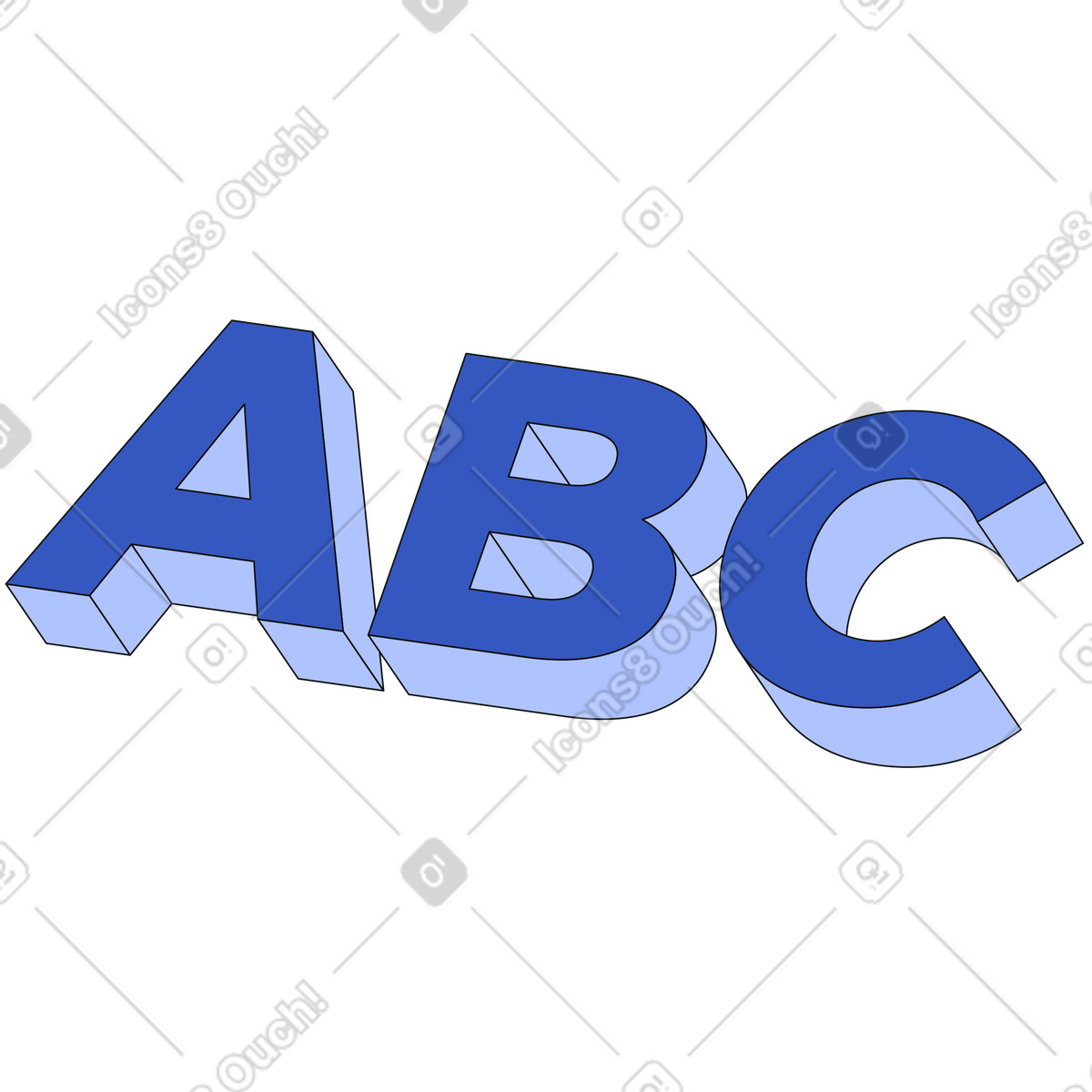 Scritte in testo abc illustrazione stile Techny scarica PNG, SVG