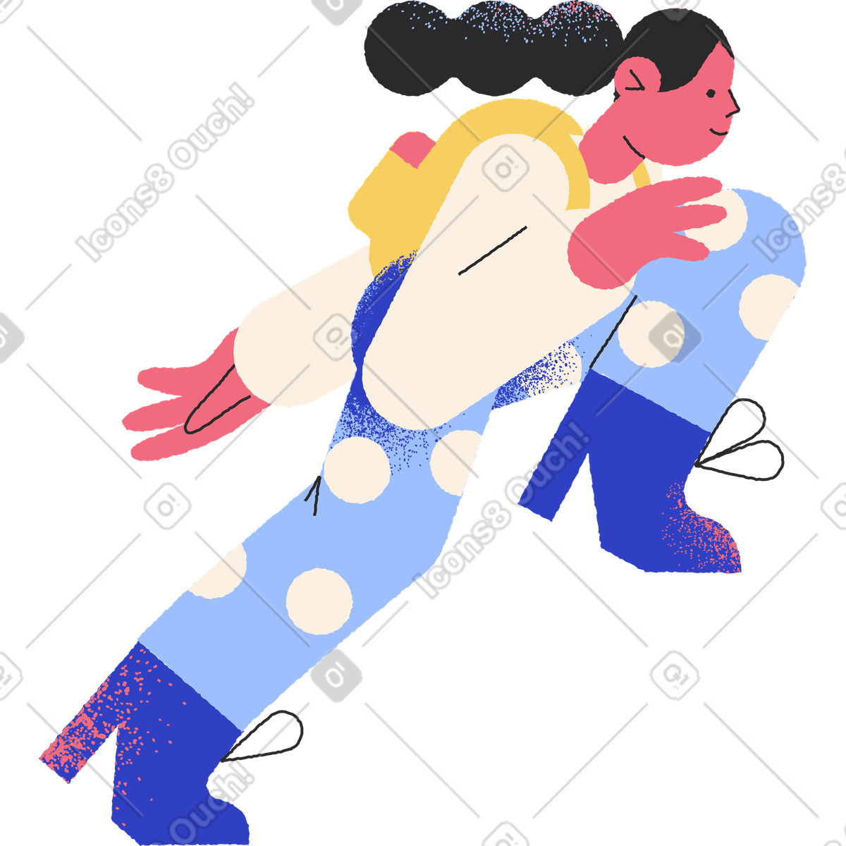 Woman running illustration in Pablo style download in PNG, SVG