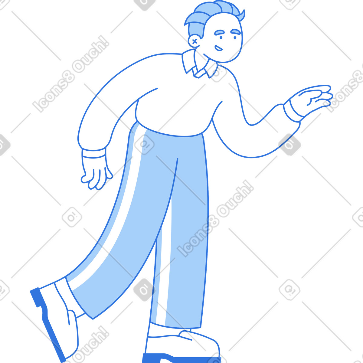 Mann hält etwas in der hand-Illustration im Sky-Stil als Download PNG, SVG