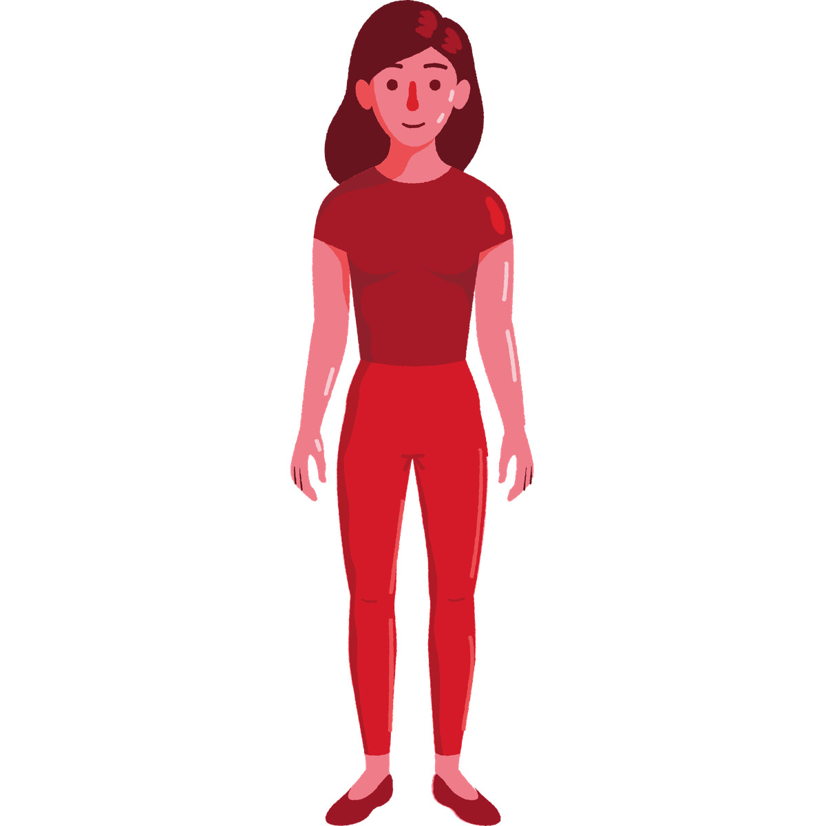 下载 Cherry 风格的 Casual clothing with red top and fitted pants 插画，支持 PNG、SVG 格式