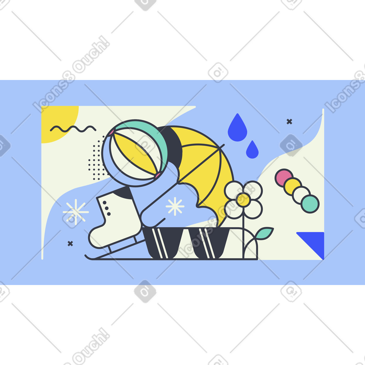 계절 illustration in Abstract style download in PNG, SVG