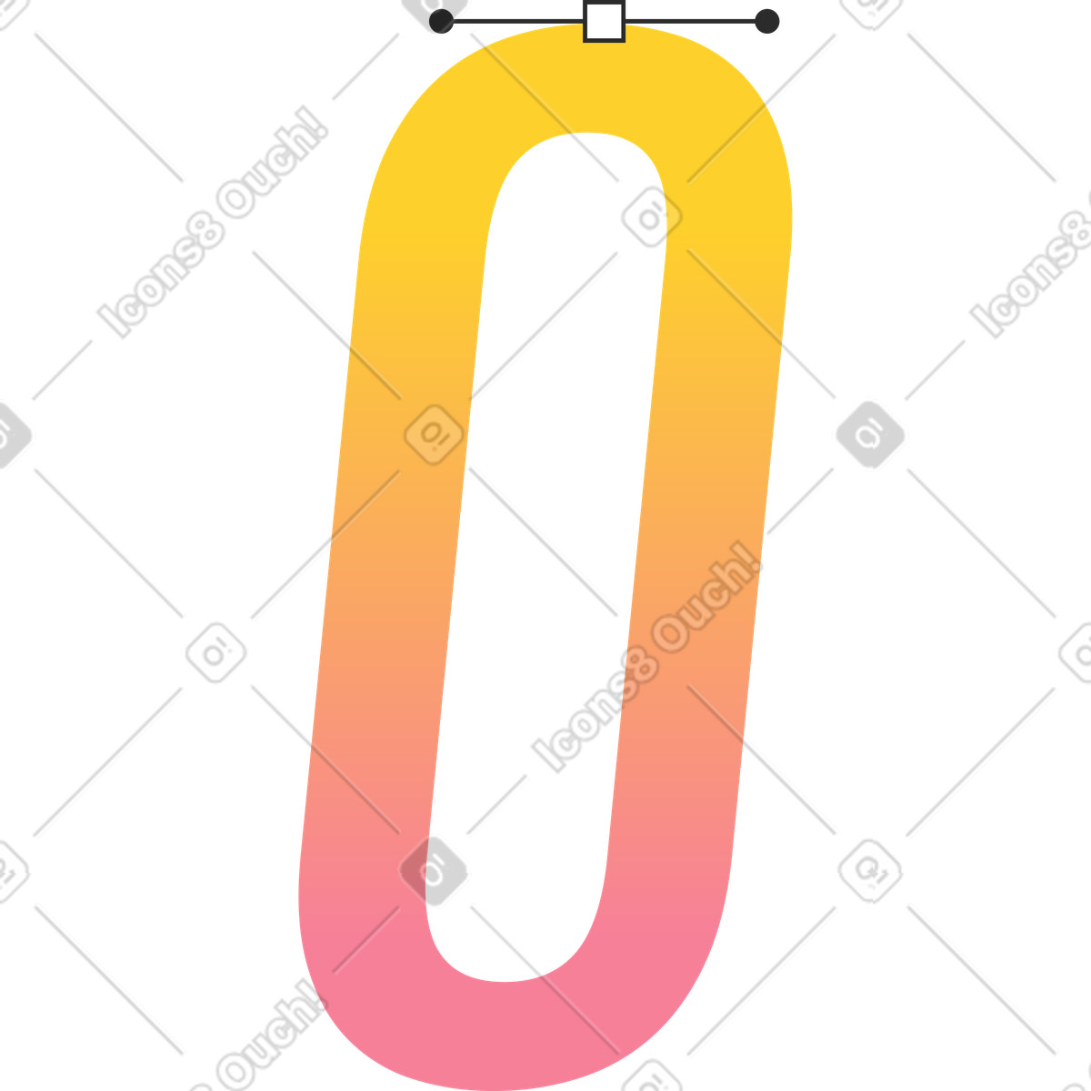 Letter with anchor point illustration in Marginalia style download in PNG, SVG