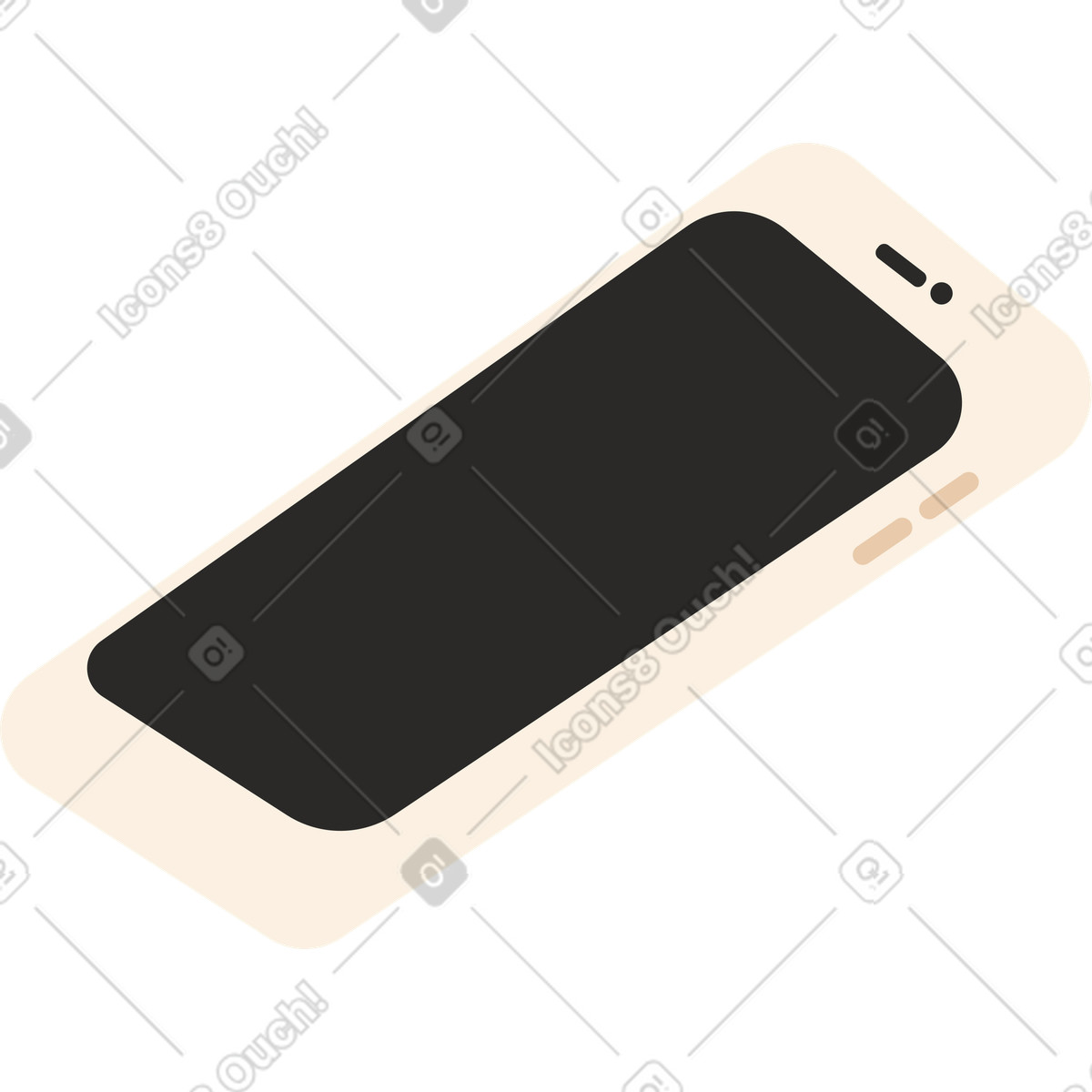 Ilustración Teléfono inteligente beige en estilo Dizzy a descargar en PNG y SVG