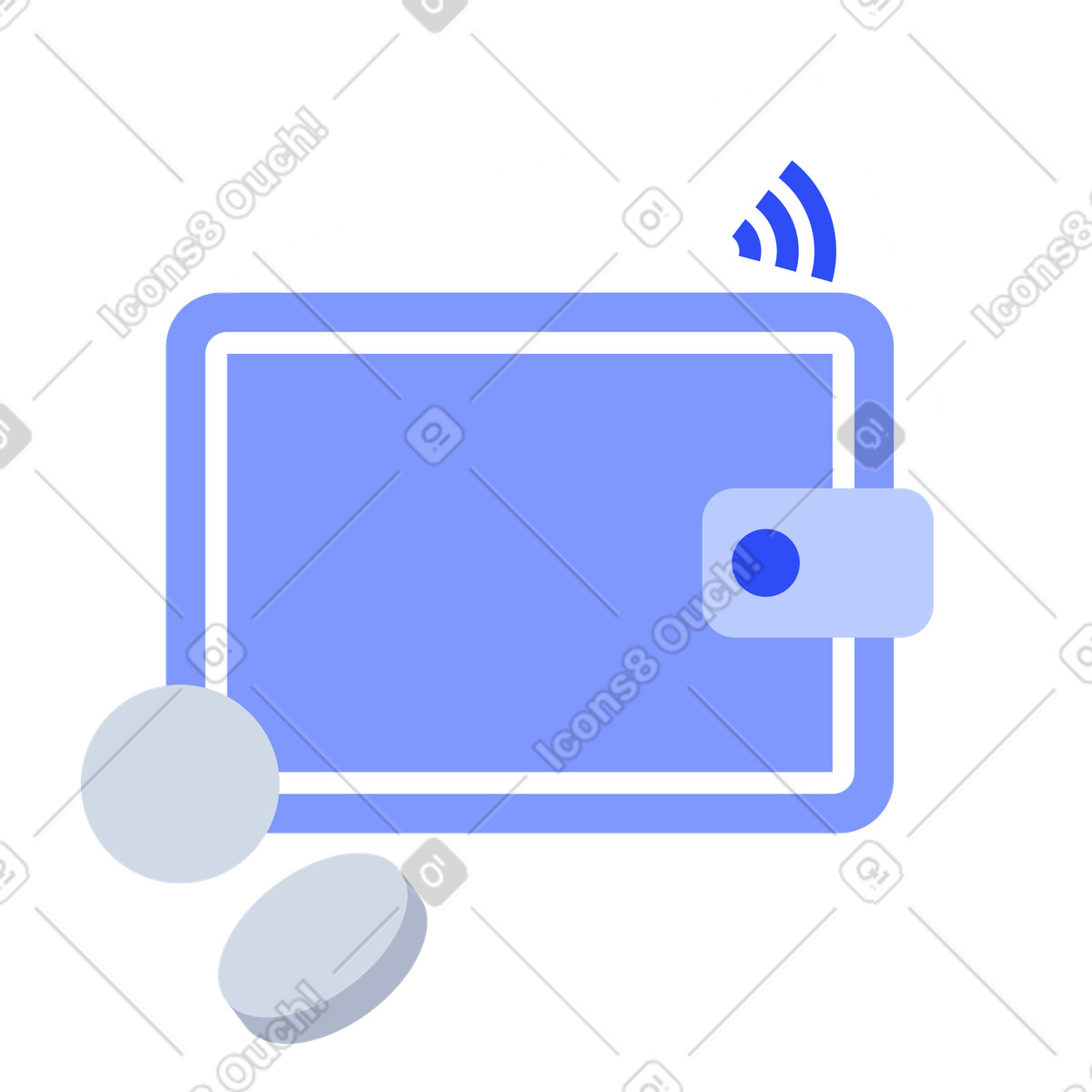 Contactless card in wallet, digital transactions and banking illustration System style download PNG, SVG