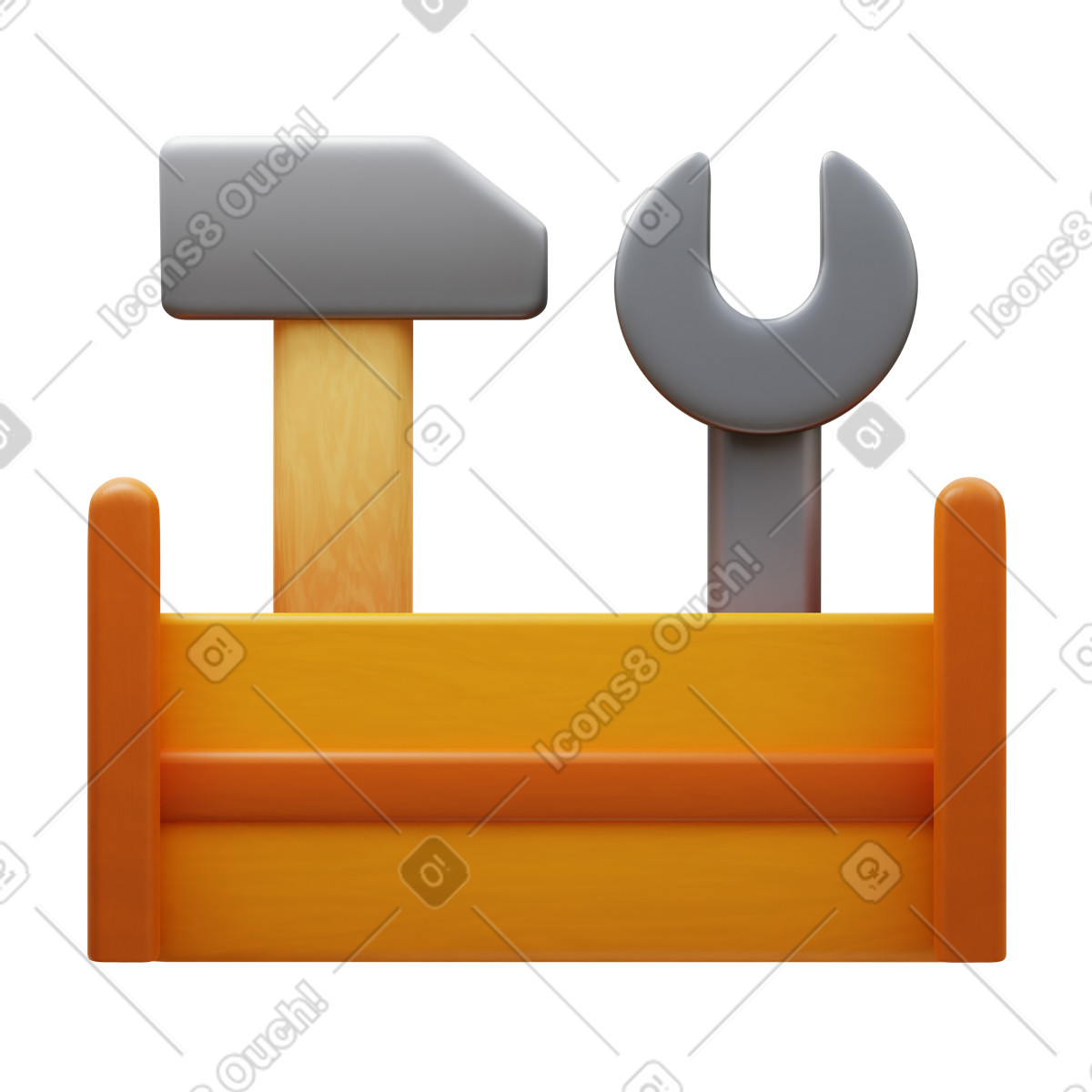 Full tool storage box-Illustration im 3D Fluency-Stil als Download in PNG, SVG