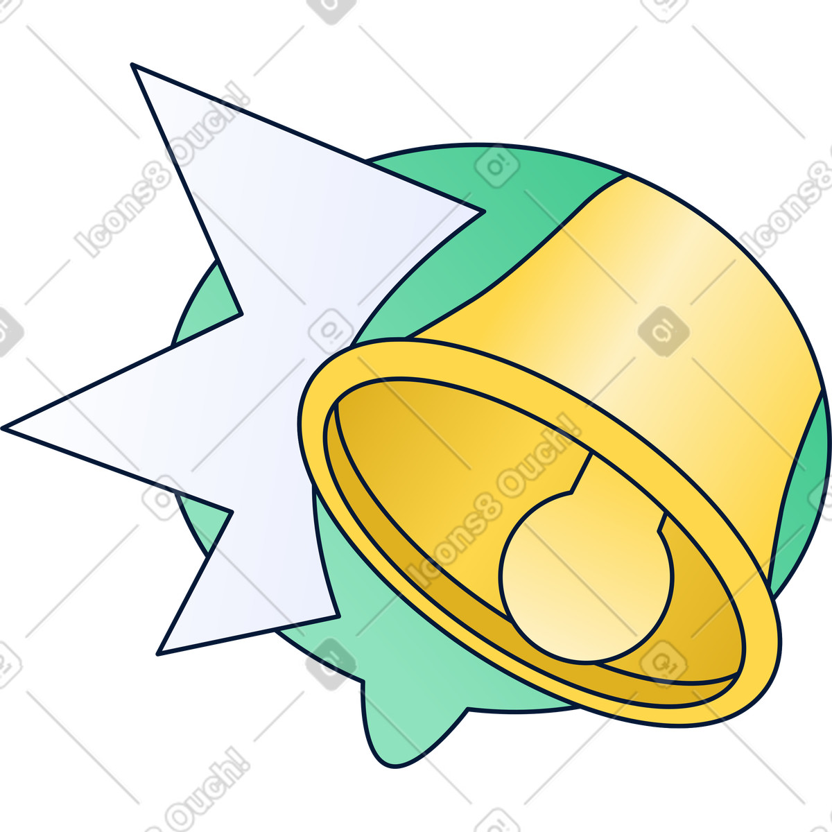 Speech bubble with bell illustration in Neat style download in PNG, SVG