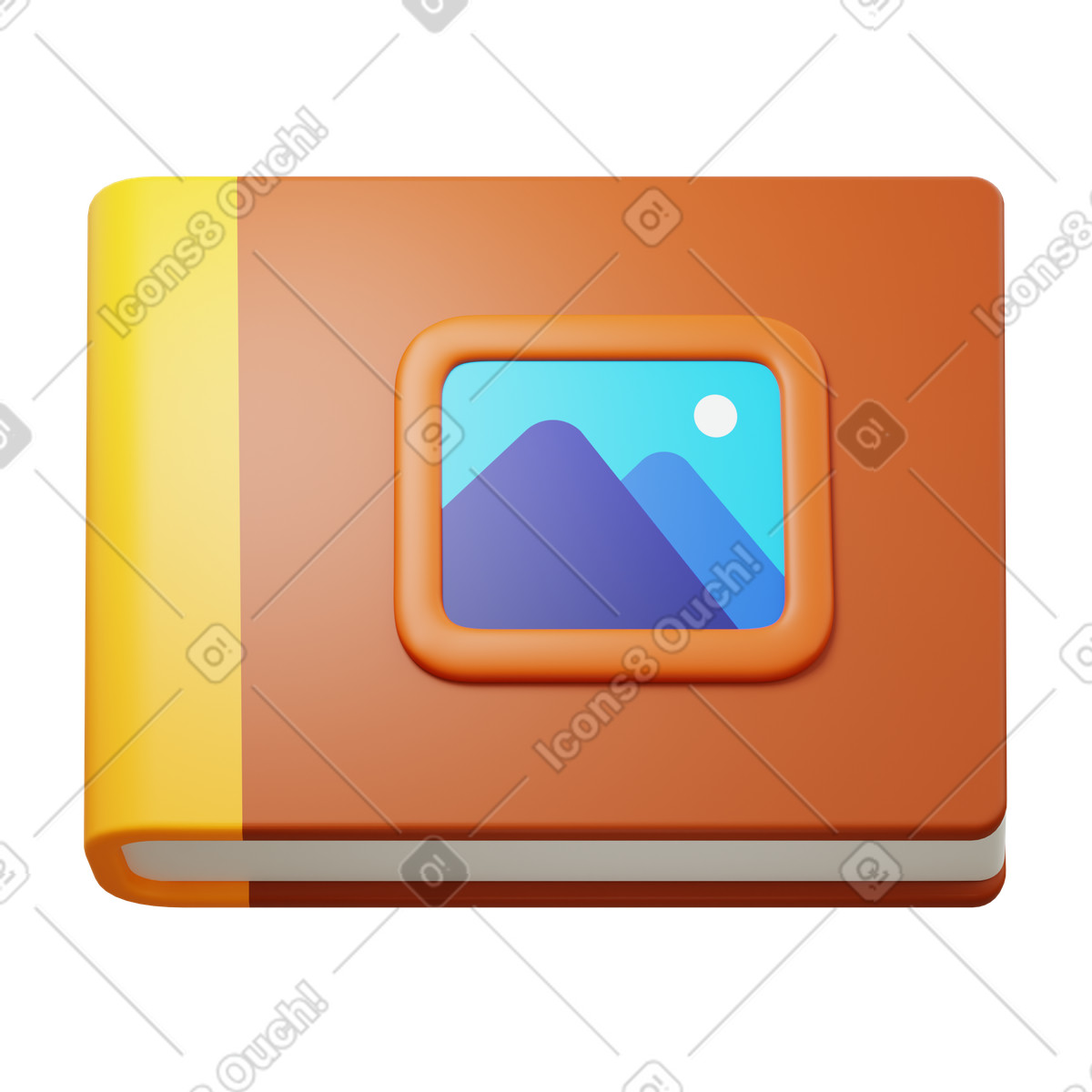 Photo album illustration in 3D Fluency style download in PNG, SVG