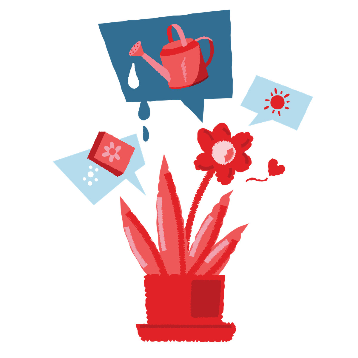 Ilustração de Taking care of a house plant em no estilo Cherry para baixar em PNG, SVG