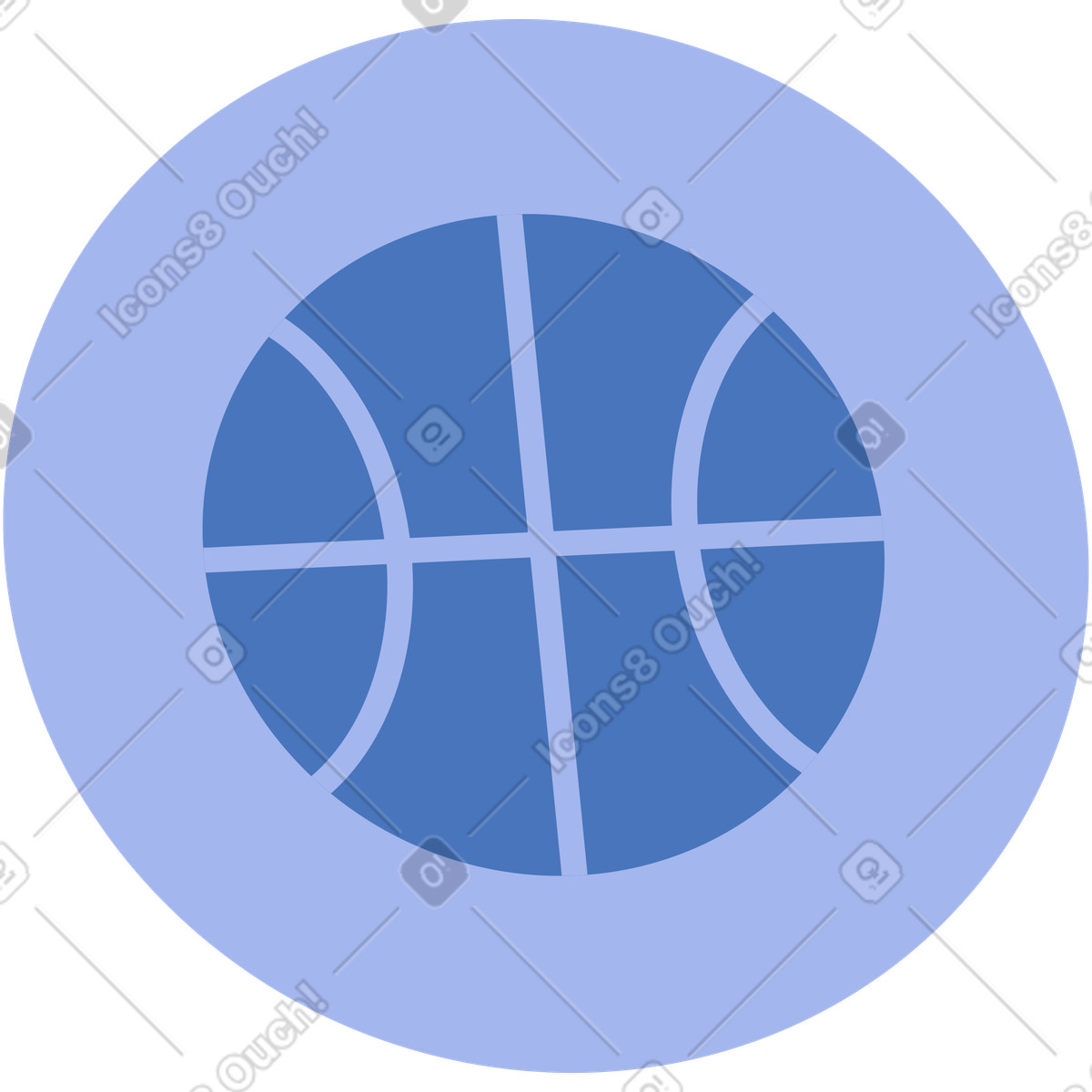 Ilustración Basketball ball symbol for sports app button and interface en estilo Quantum a descargar en PNG y SVG