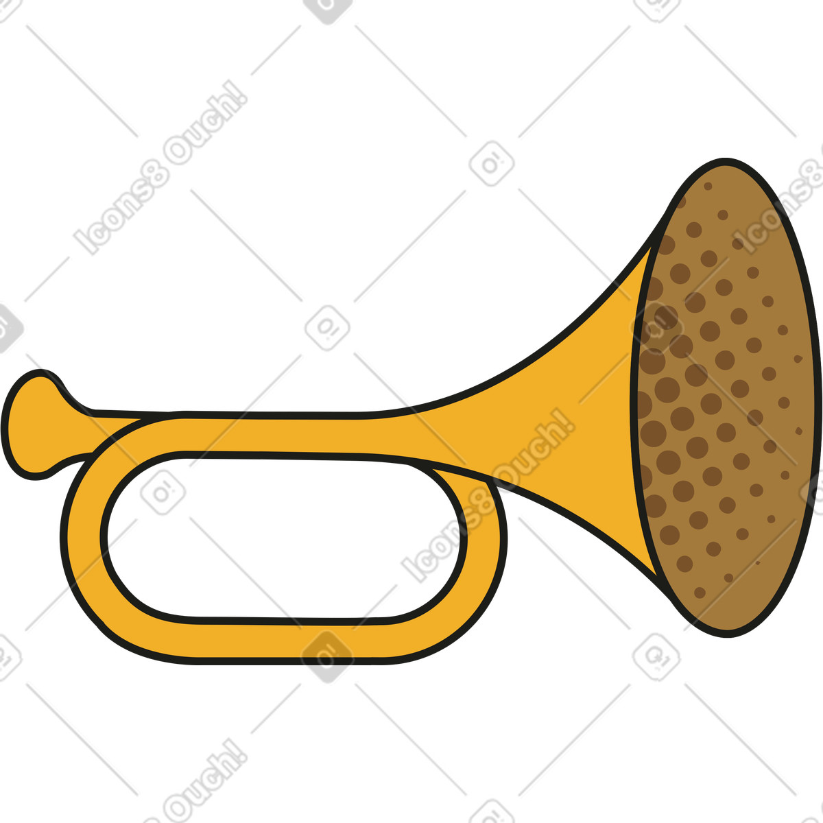Rubber スタイルの Trumpet のイラストをPNG、SVG形式でダウンロード