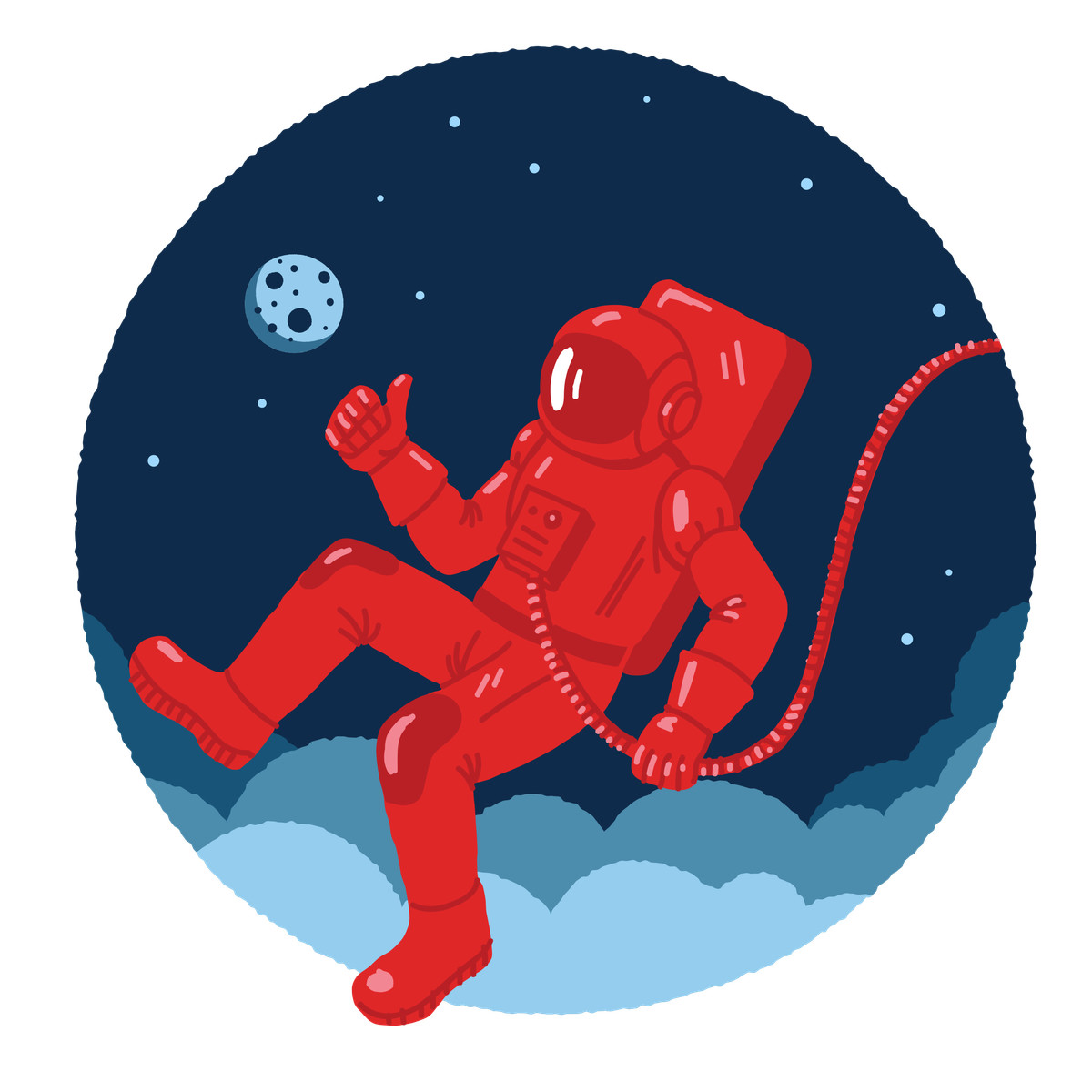 특이한 우주 여행자 illustration in Cherry style download in PNG, SVG
