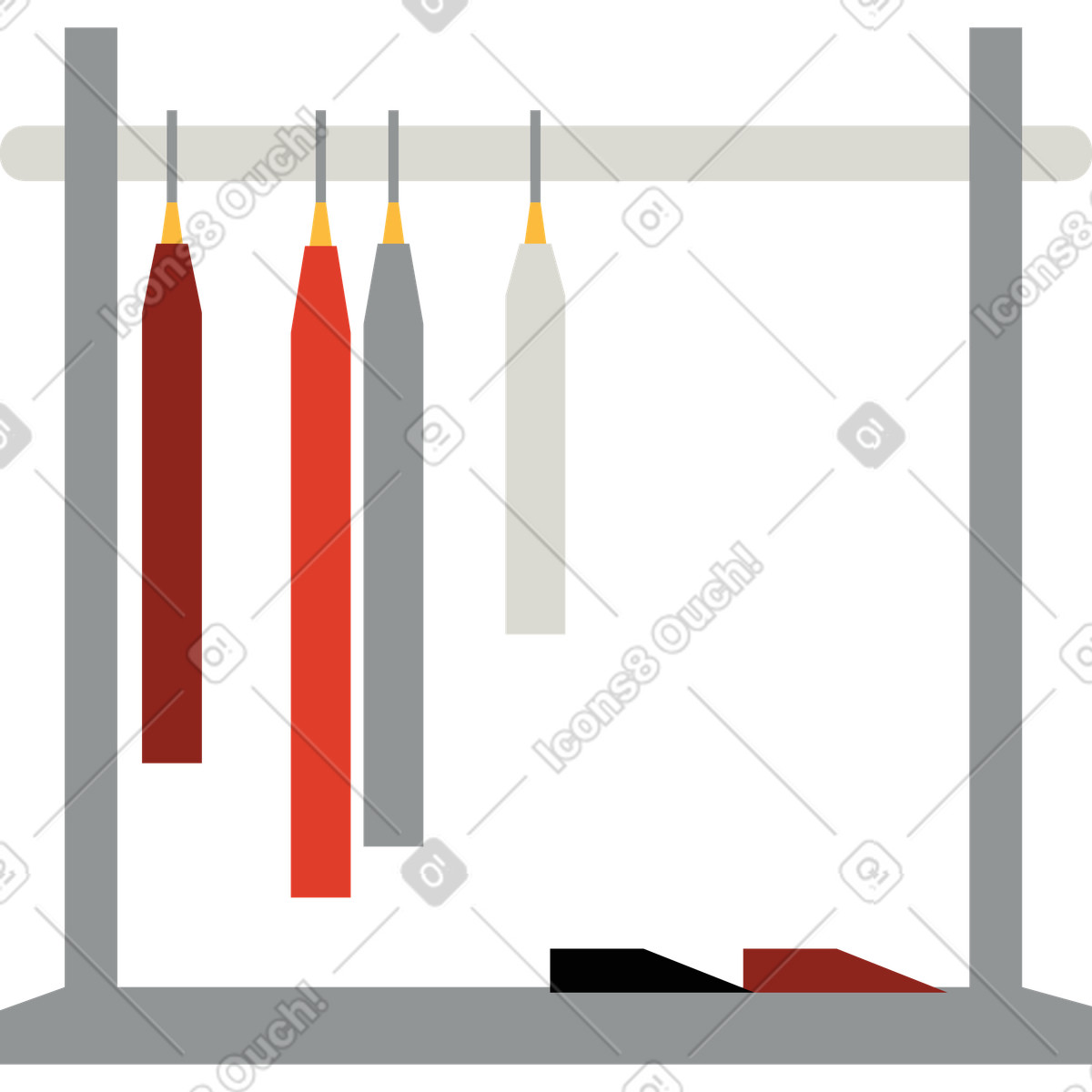 Clothes hangers illustration in Burgundy style download in PNG, SVG