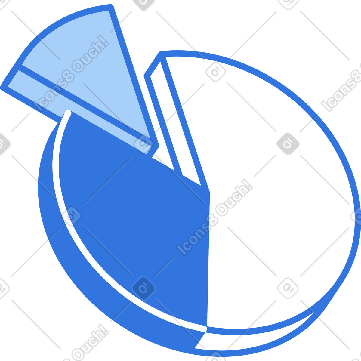 Pie chart illustration in PNG, SVG