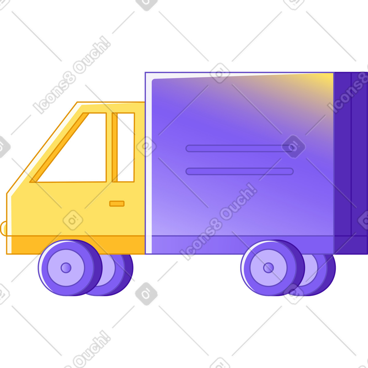 Camion illustrazione in stile Rainbow scarica in PNG, SVG