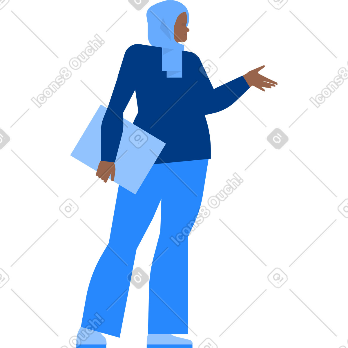 Urban スタイルの Businesswoman in hijab のイラストをPNG、SVG形式でダウンロード