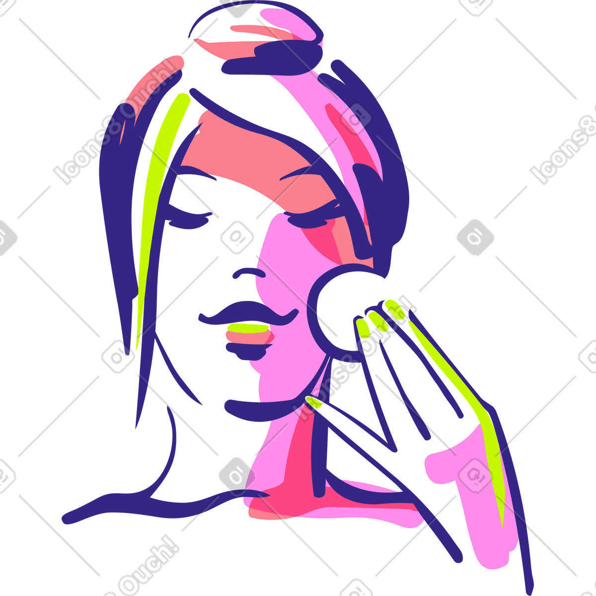 Pulizia del viso illustrazione in stile Glam scarica in PNG, SVG