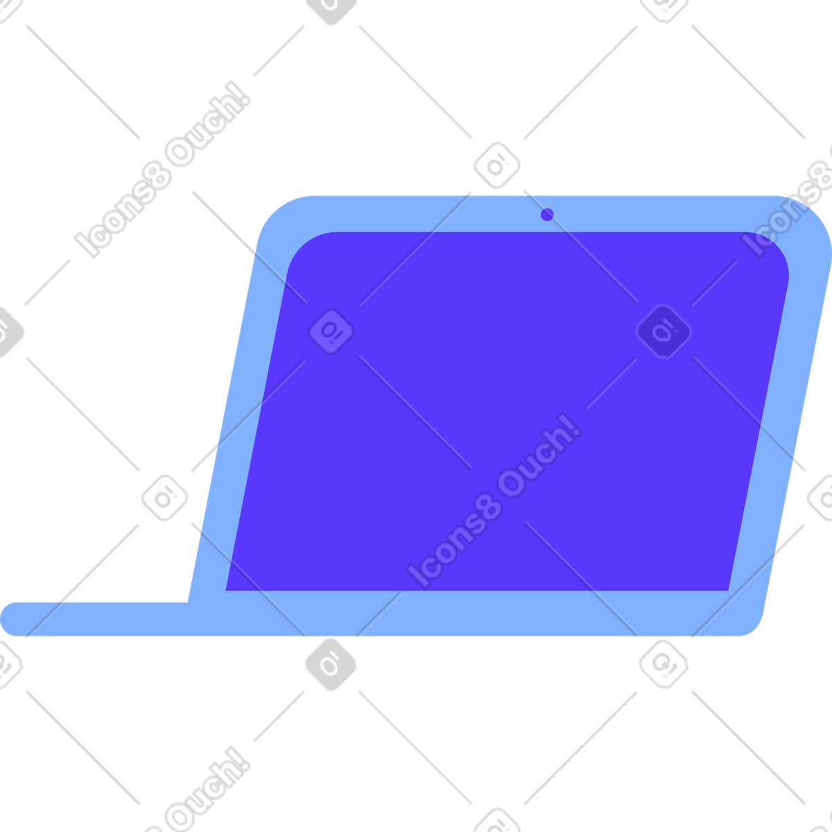 下载 Pablita 风格的 Blue open laptop 插画，支持 PNG、SVG 格式