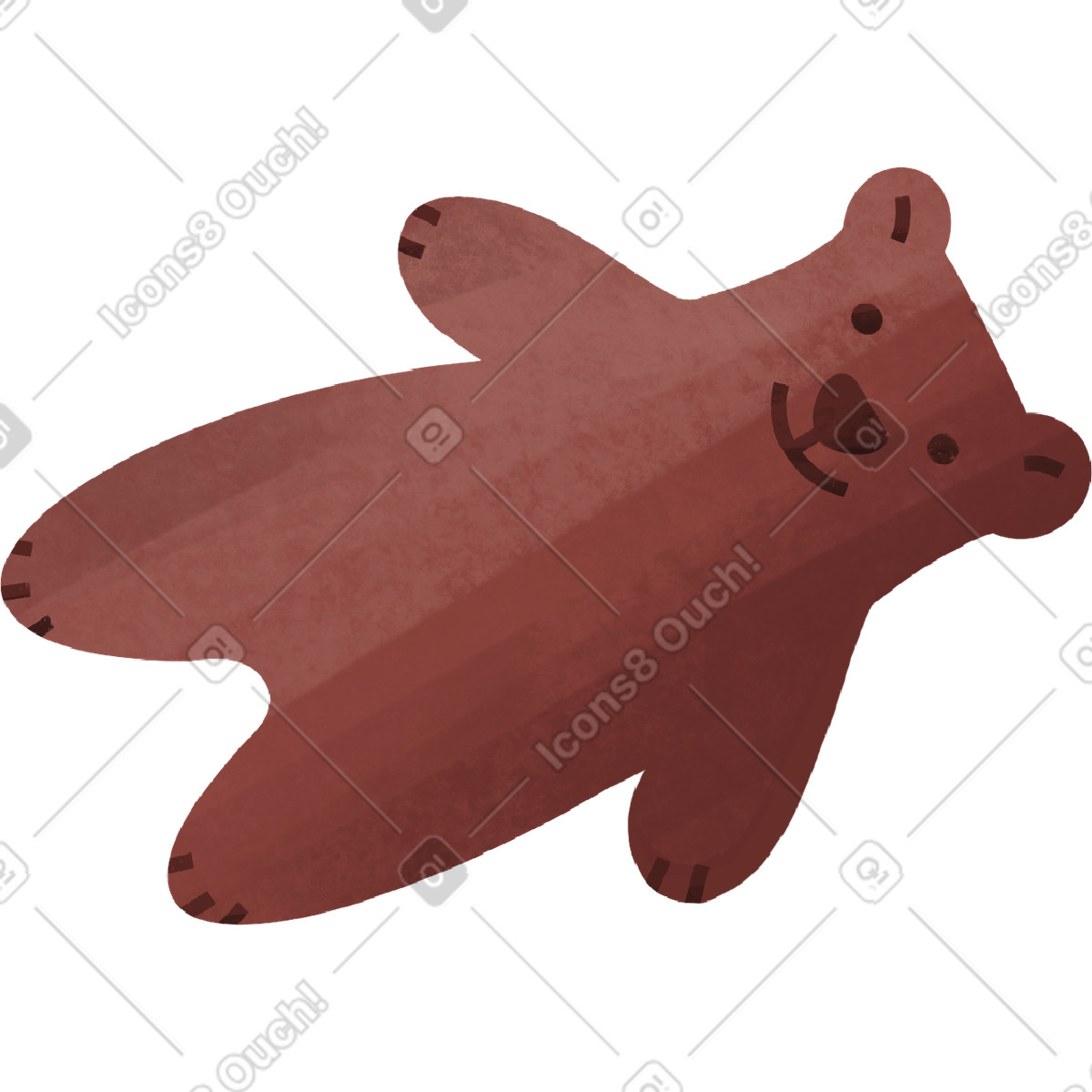 Brown bear illustration in Bonbon style download in PNG, SVG