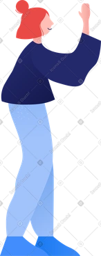 Woman holding something with up hand PNG, SVG