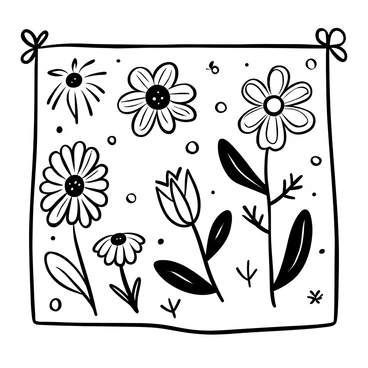 A close-up view of a hand-embroidered fabric displaying intricate floral patterns. The fabric features various flower designs, each with detailed stitching that creates texture. The embroidery includes leaves and stems that intertwine with the flowers, enhancing the overall complexity of the design. The background is a plain surface, highlighting the craftsmanship of the embroidery.