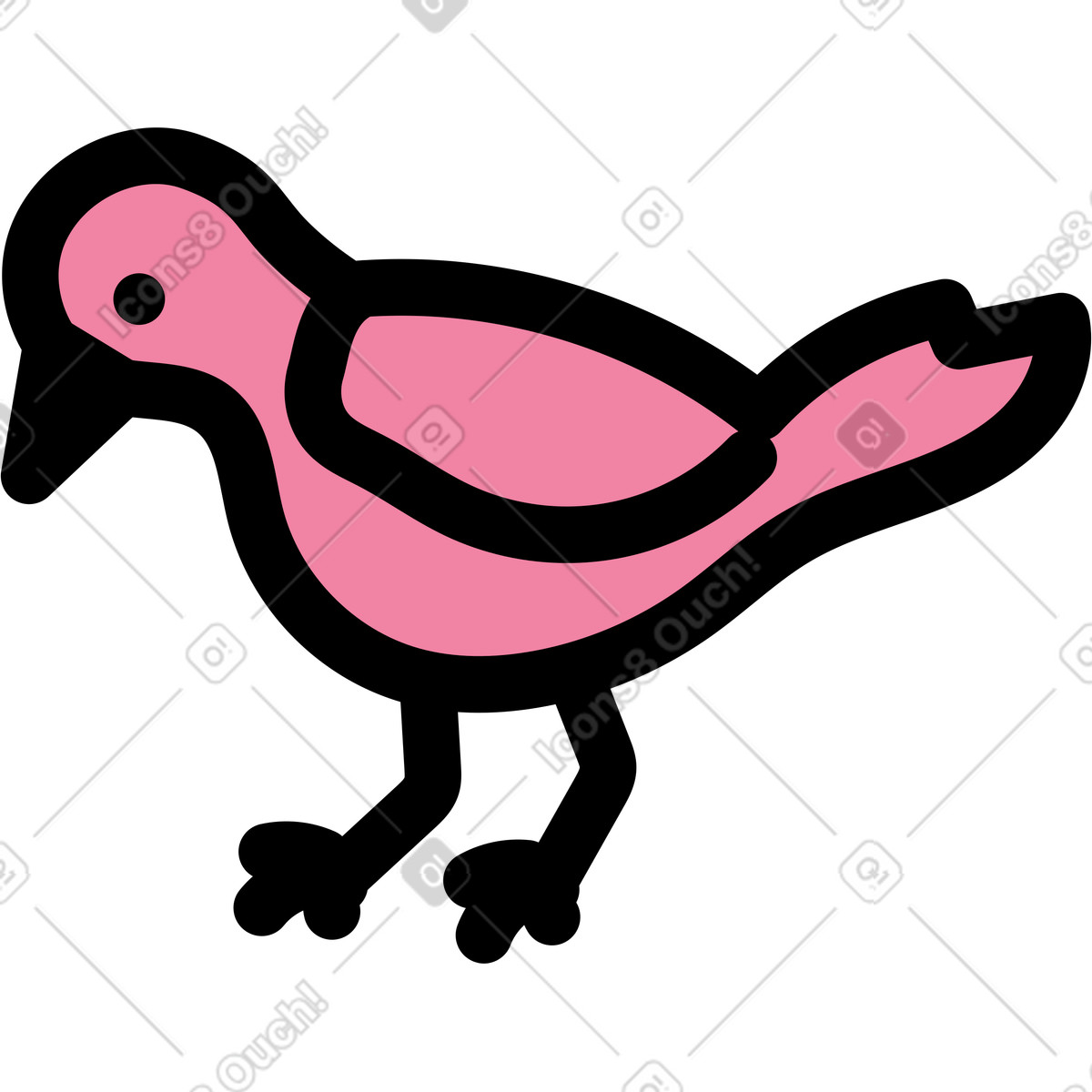 Notes スタイルの 鳥 のイラストをPNG、SVG形式でダウンロード