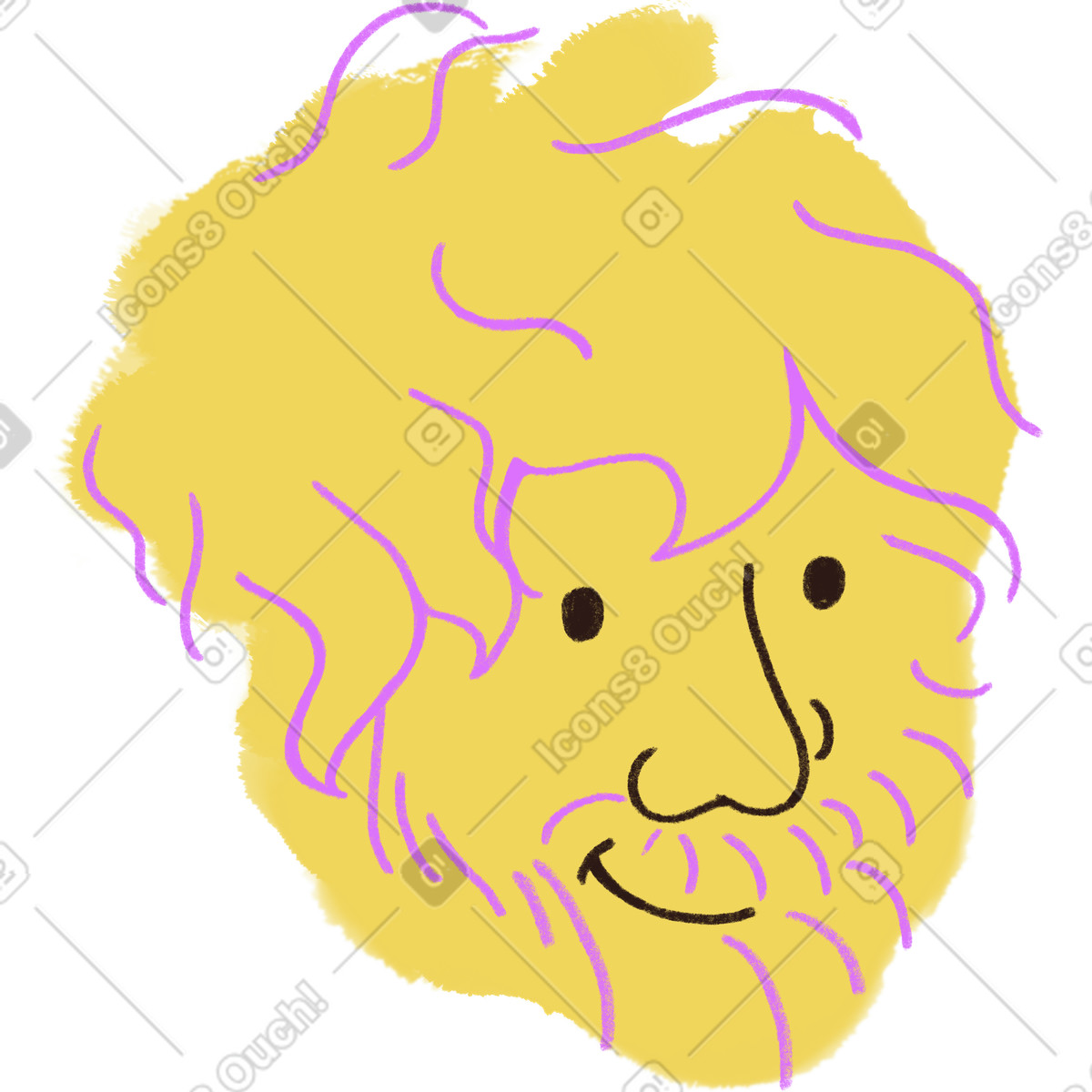 Man with smile-Illustration im Blobby-Stil als Download in PNG, SVG