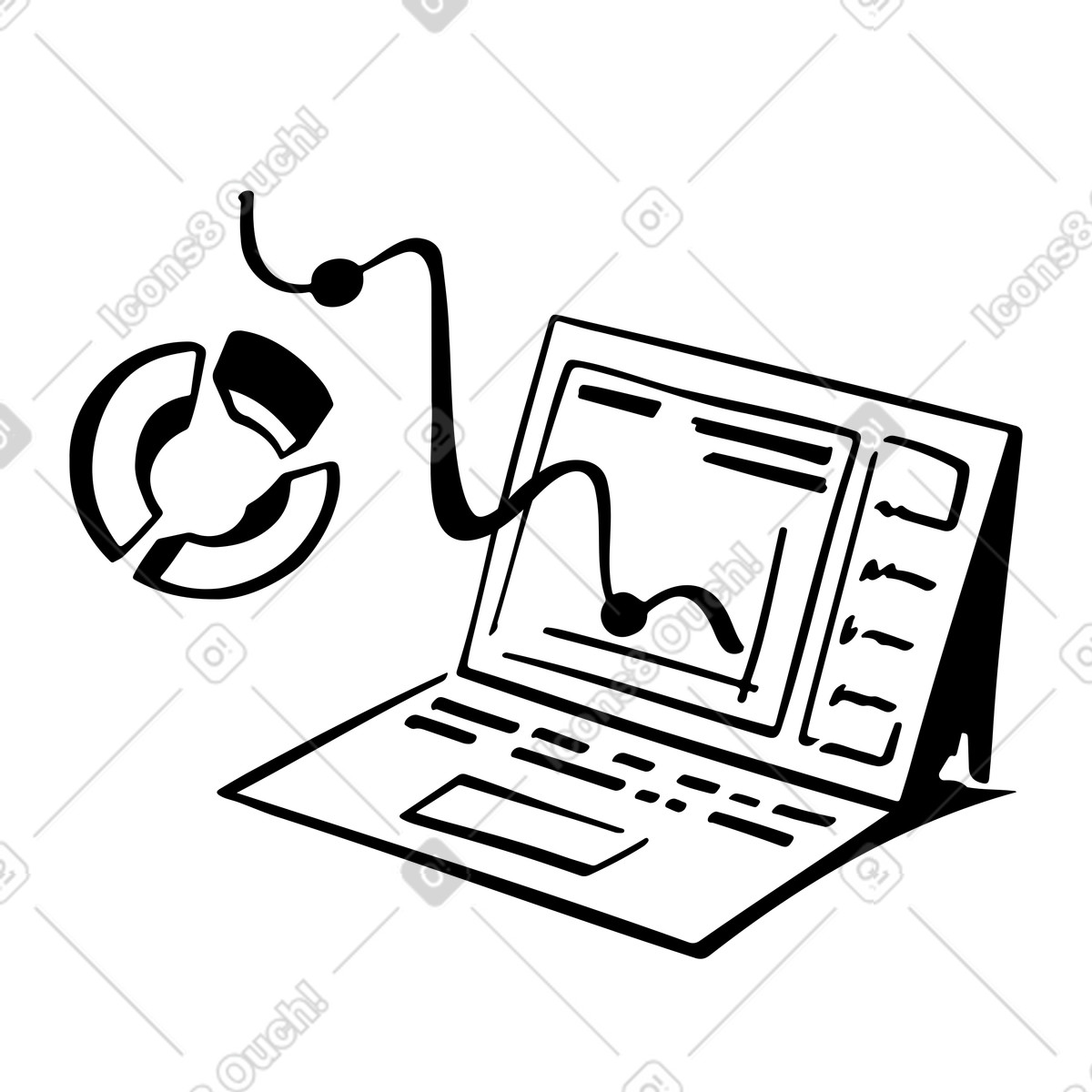 Ilustração de Painel dados com métricas financeiras em no estilo Line para baixar em PNG, SVG