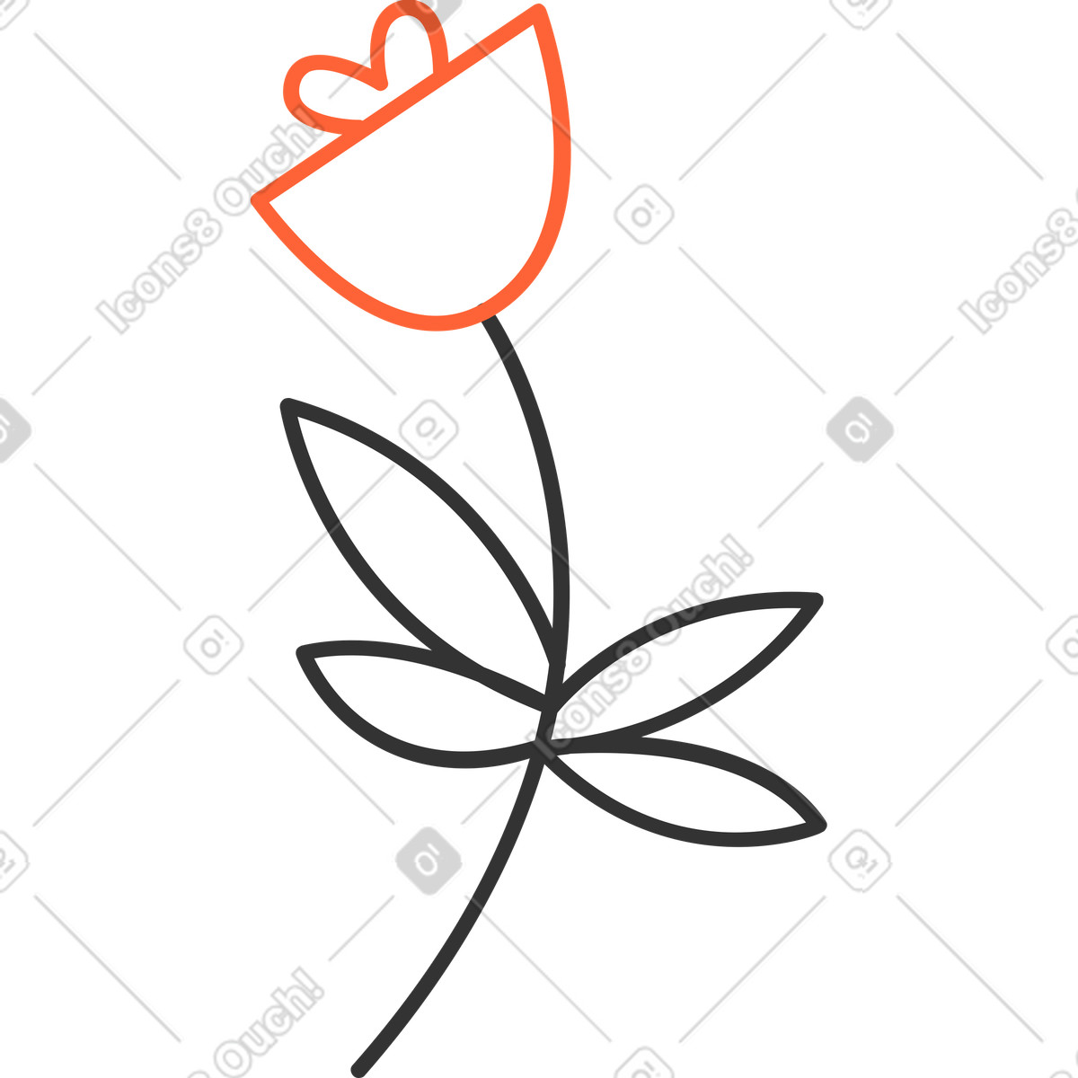 Blume-Illustration im Crayon-Stil als Download in PNG, SVG