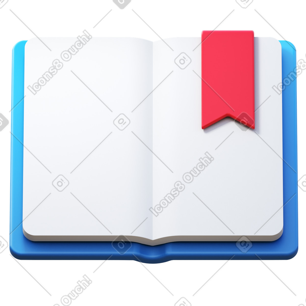Ilustración Marcador rojo en bloc de notas estilo 3D Fluency a descargar PNG y SVG