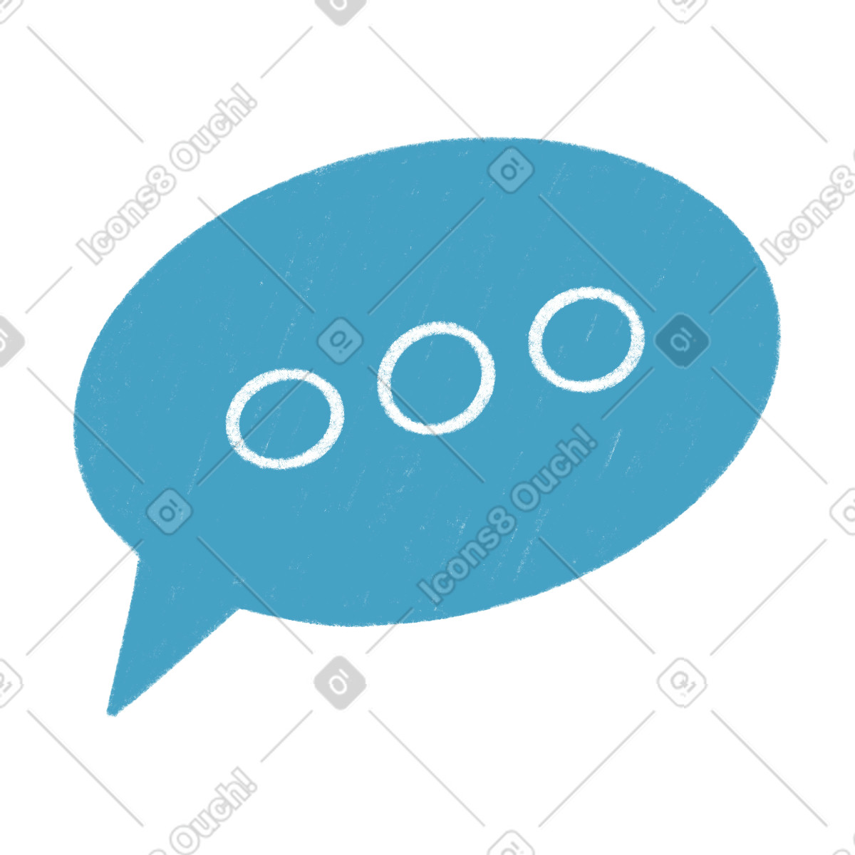 Illustration Bulle bleue avec des points dans le style Tutti à télécharger aux formats PNG, SVG
