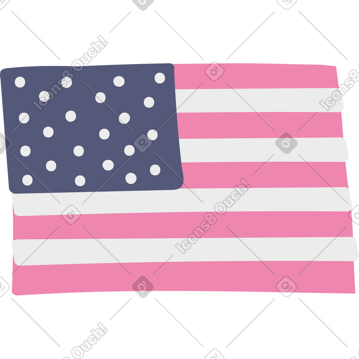 Bandiera americana illustrazione in stile Pluto scarica in PNG, SVG