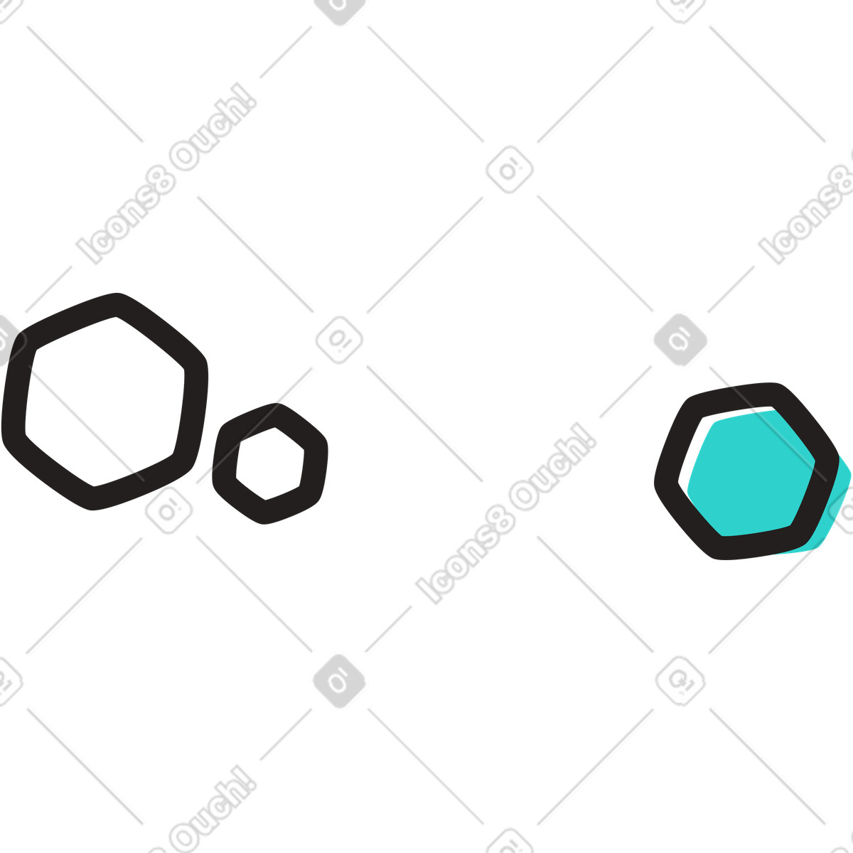 Illustration Hexagones dans le style Little à télécharger aux formats PNG, SVG