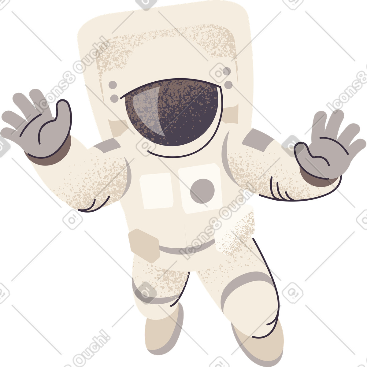Astronaut-Illustration im Pale-Stil als Download in PNG, SVG