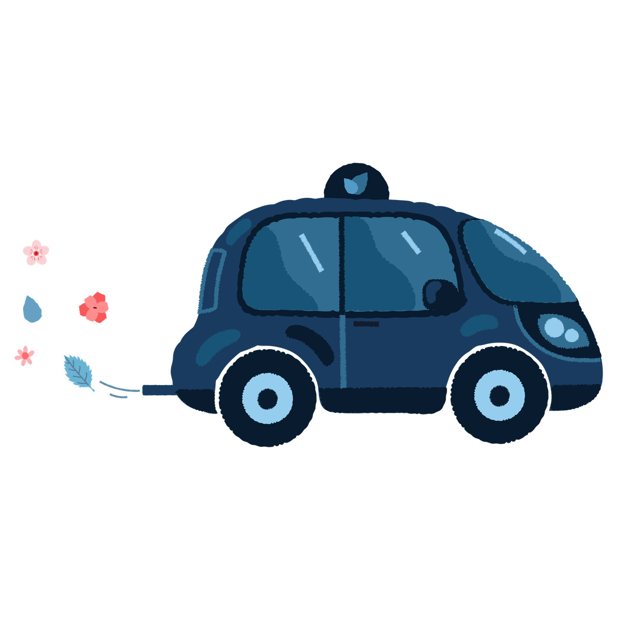 Car runs on eco fuel illustration in Cherry style download in PNG, SVG