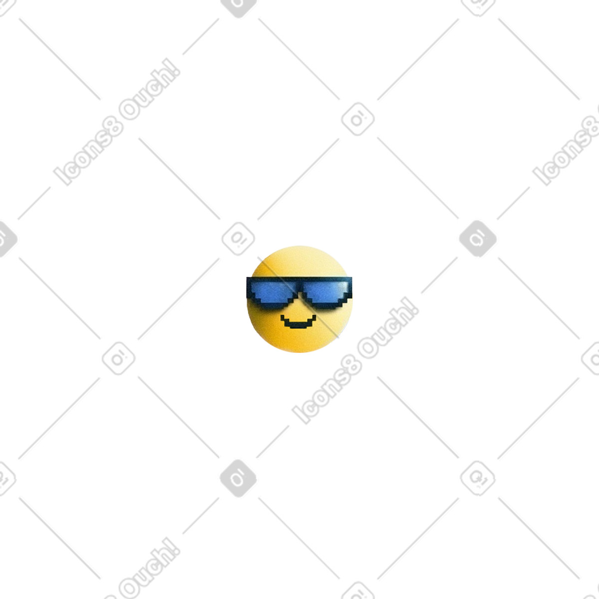Ilustração de Smiley com óculos sol em no estilo Grainy para baixar em PNG, SVG