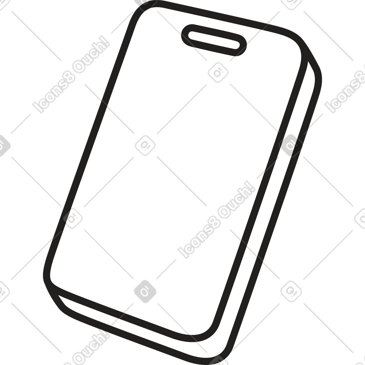 Smartphone illustration clipart featuring outlined phone icon with large screen
