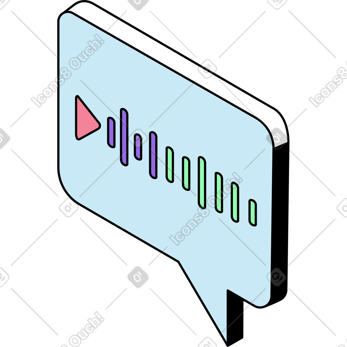 Ilustración Burbuja con archivo de audio en estilo Project a descargar en PNG y SVG