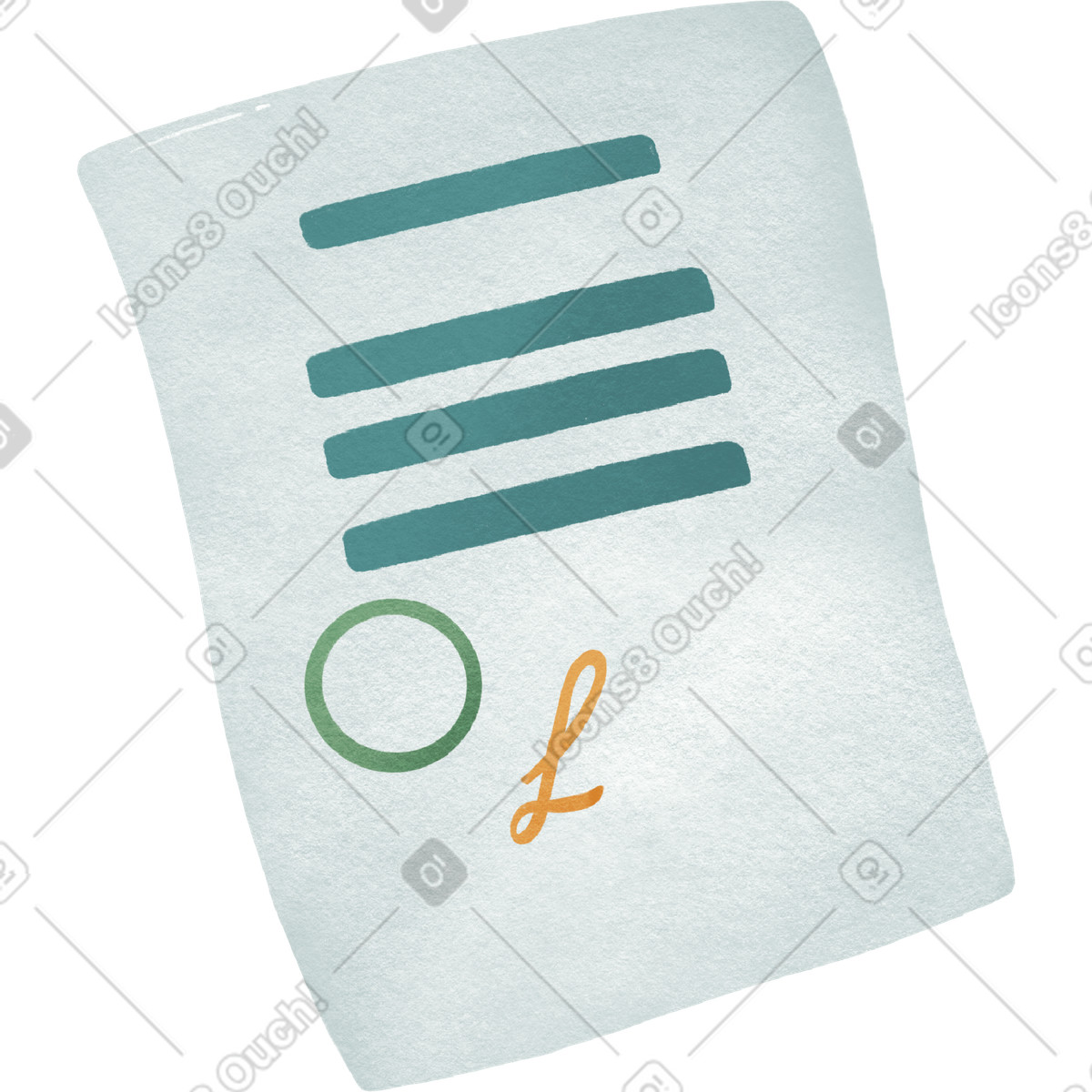 Ilustración Sealed document en estilo Woolly a descargar en PNG y SVG