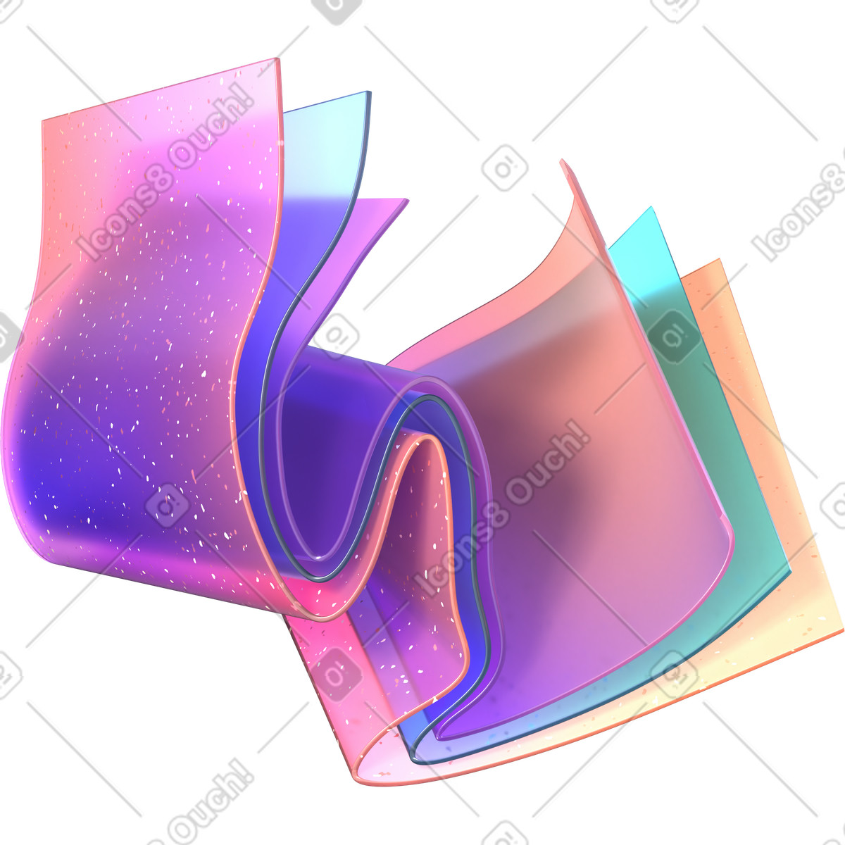 Long layered gradient rectangles illustration in PNG, SVG