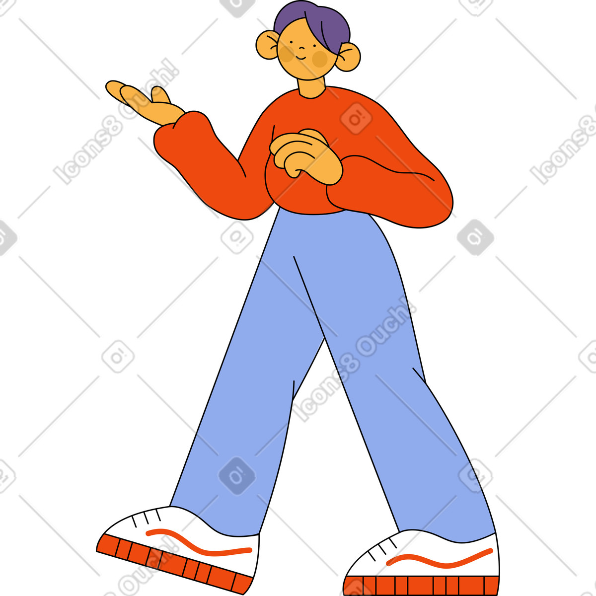下载 Bloom 风格的 伸出手的男孩 插画，支持 PNG、SVG 格式
