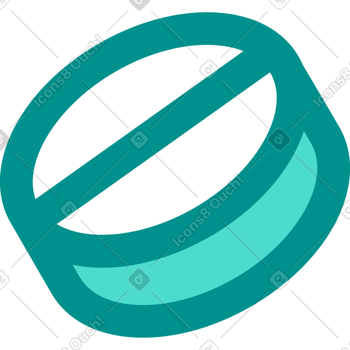 Round tablet illustration in Natty style download in PNG, SVG