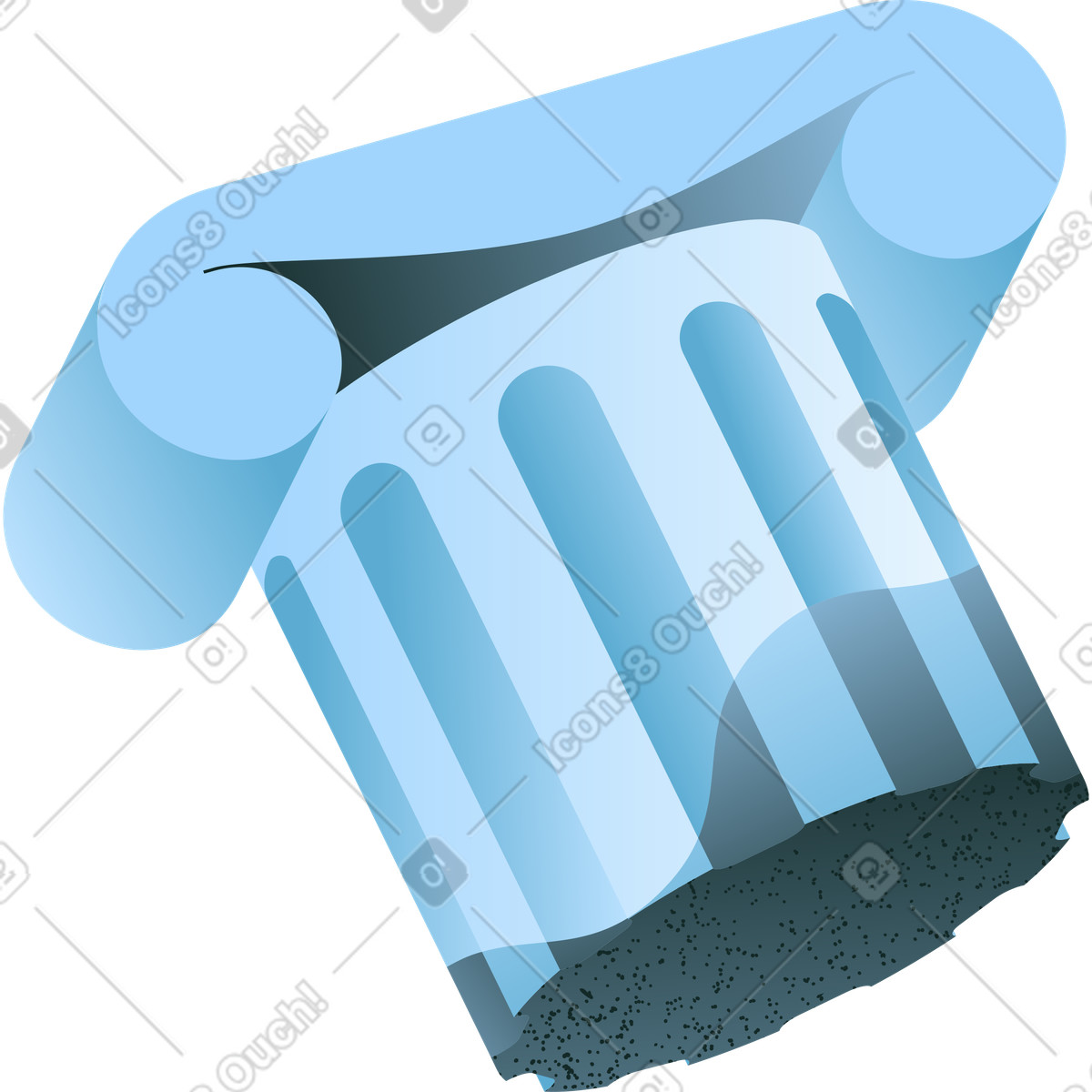 Ionic column architectural decoration illustration in Concept style download in PNG, SVG