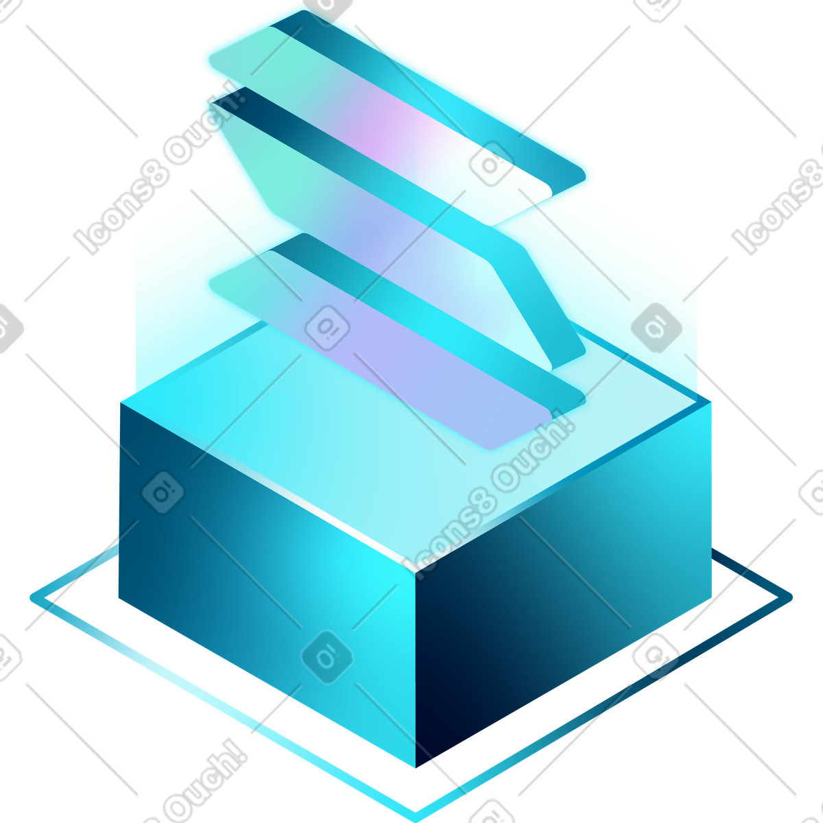 Isometric solana icon illustration in PNG, SVG