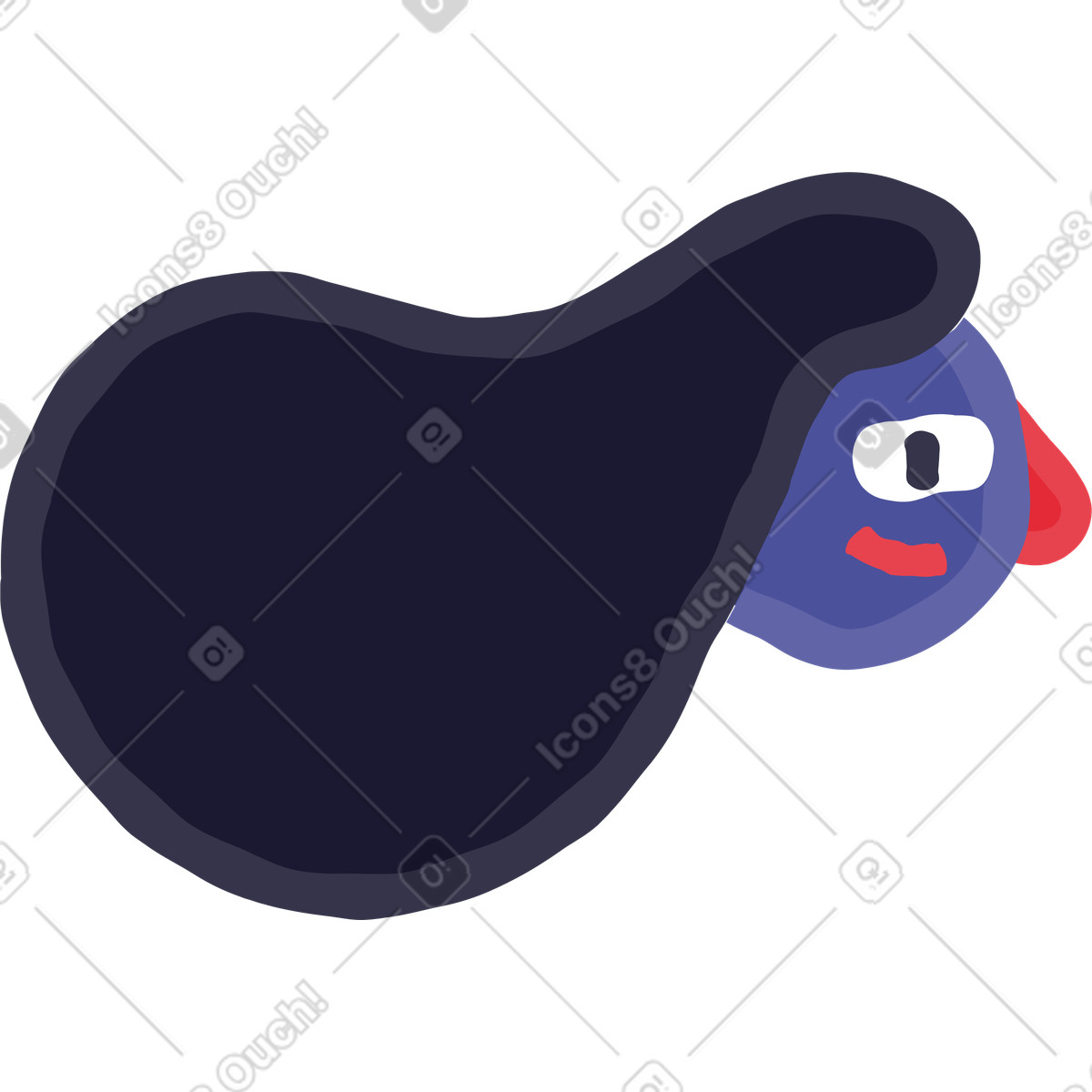 Head illustration in Stripy style download in PNG, SVG