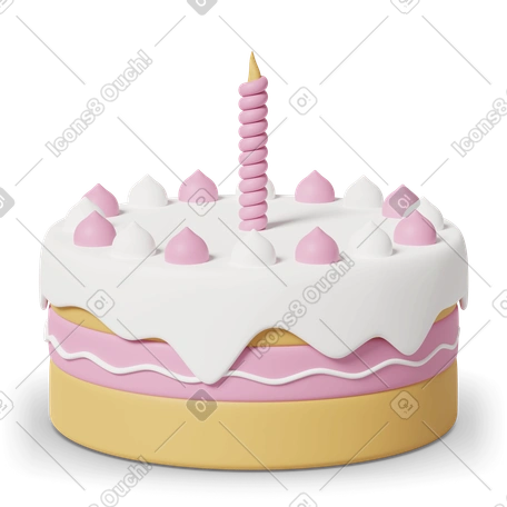 祝日 Casual life スタイルの 3D Birthday cake small のイラストをPNG、SVG形式でダウンロード