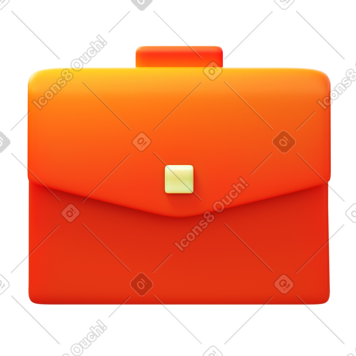 Illustration Orange briefcase dans le style 3D Fluency à télécharger aux formats PNG, SVG