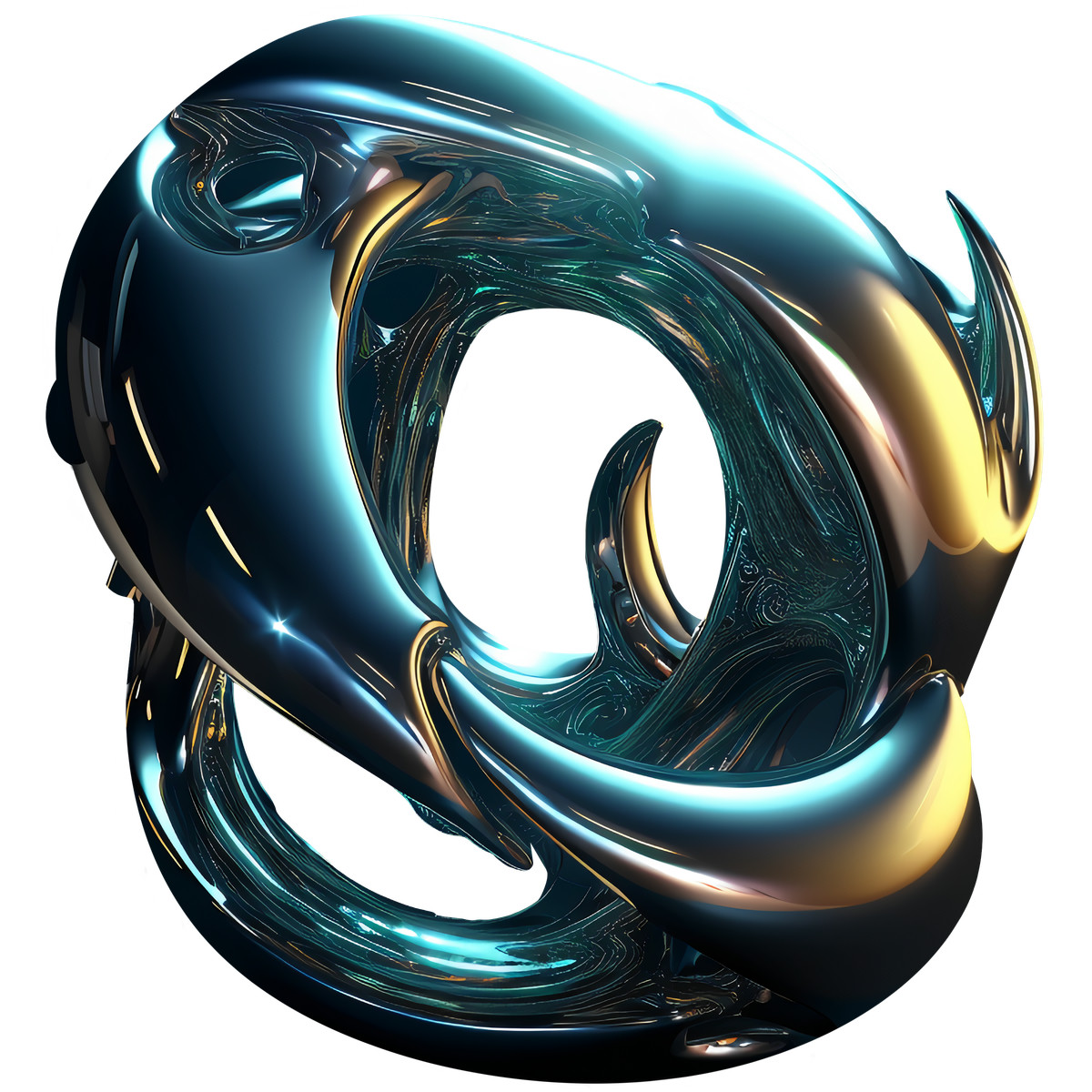 Metallic スタイルの D abstract liquid form のイラストをPNG、SVG形式でダウンロード