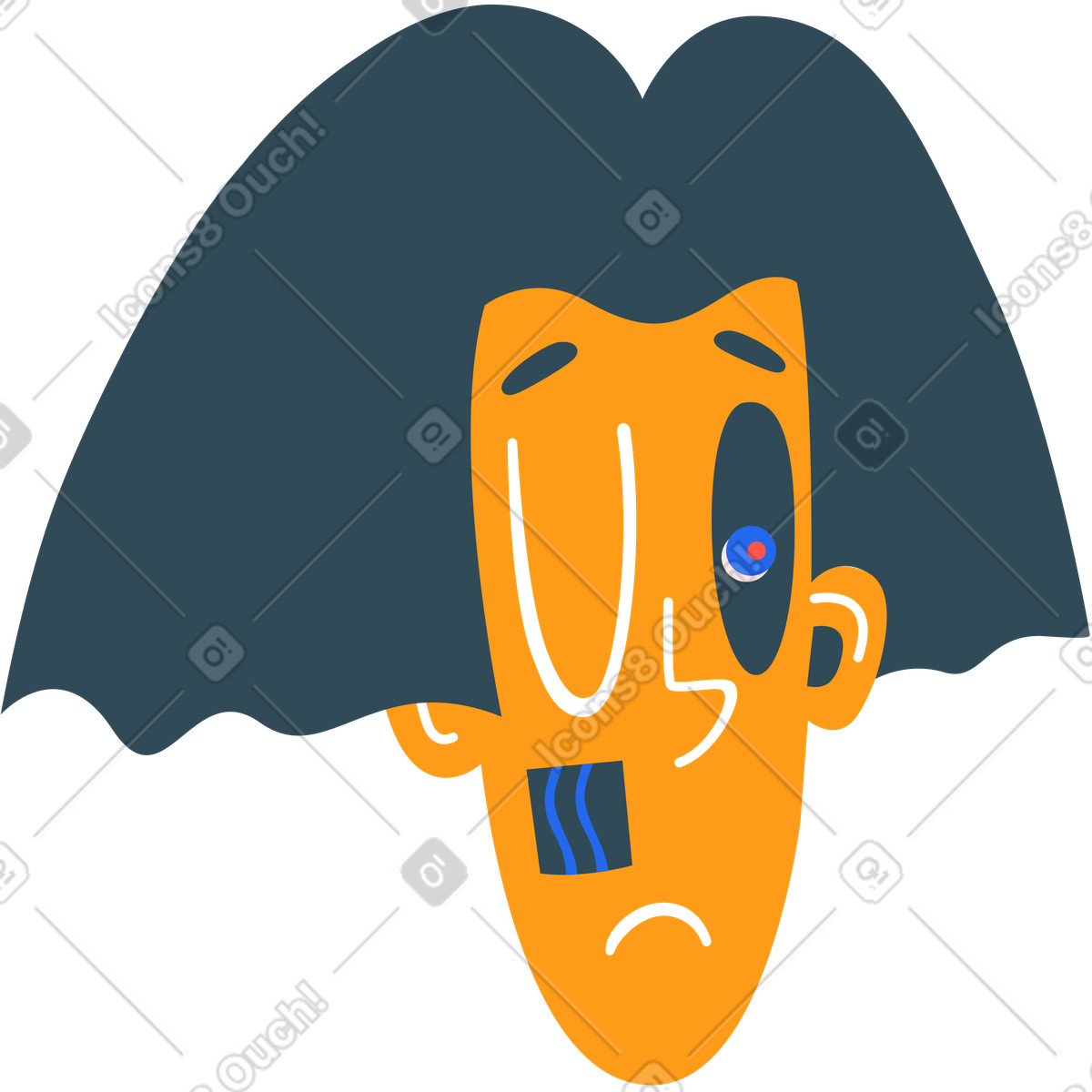 Ilustração de Cara robô em no estilo Kingdom para baixar em PNG, SVG