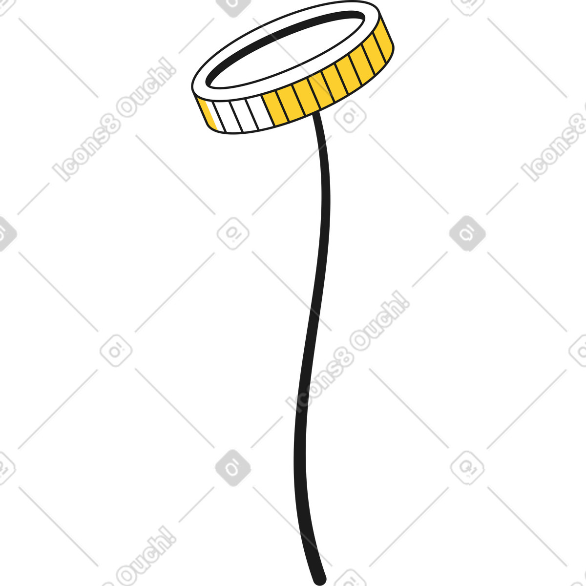 Ilustração de Flor moeda na haste em no estilo Taxi para baixar em PNG, SVG